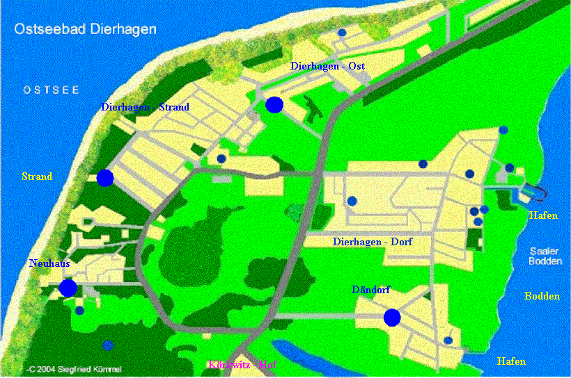 Interaktive Karte - Hauptkarte zum Ostseebad Dierhagen - von Siegfried Kümmel
