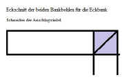 Skizze - Schnitt der Ecken und Anschlge der Sitzbohlen - Gartengarnitur von Siegfried Kmmel