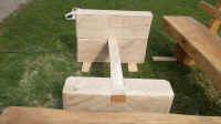Aufbau der Auflagerblöcke und Strebe für Tisch 01 - Gartengarnitur von Siegfried Kümmel