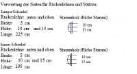 Skizze - Maße für Rückenlehnen der Eckbank von Siegfried Kümmel