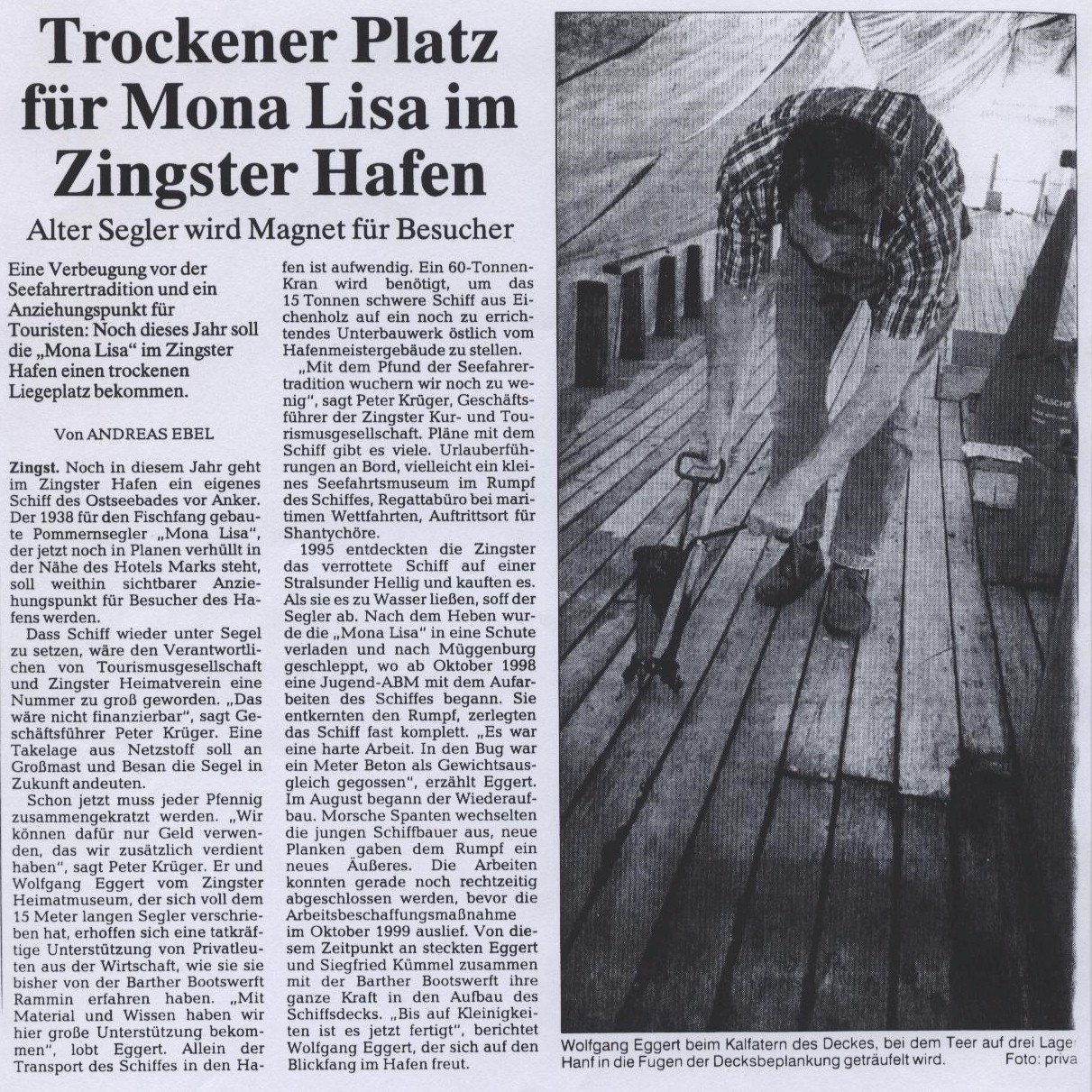 Artikel in der Ostseezietung - Lokalausgabe Ribnitz-Damgarten vom 13. Mrz 2002