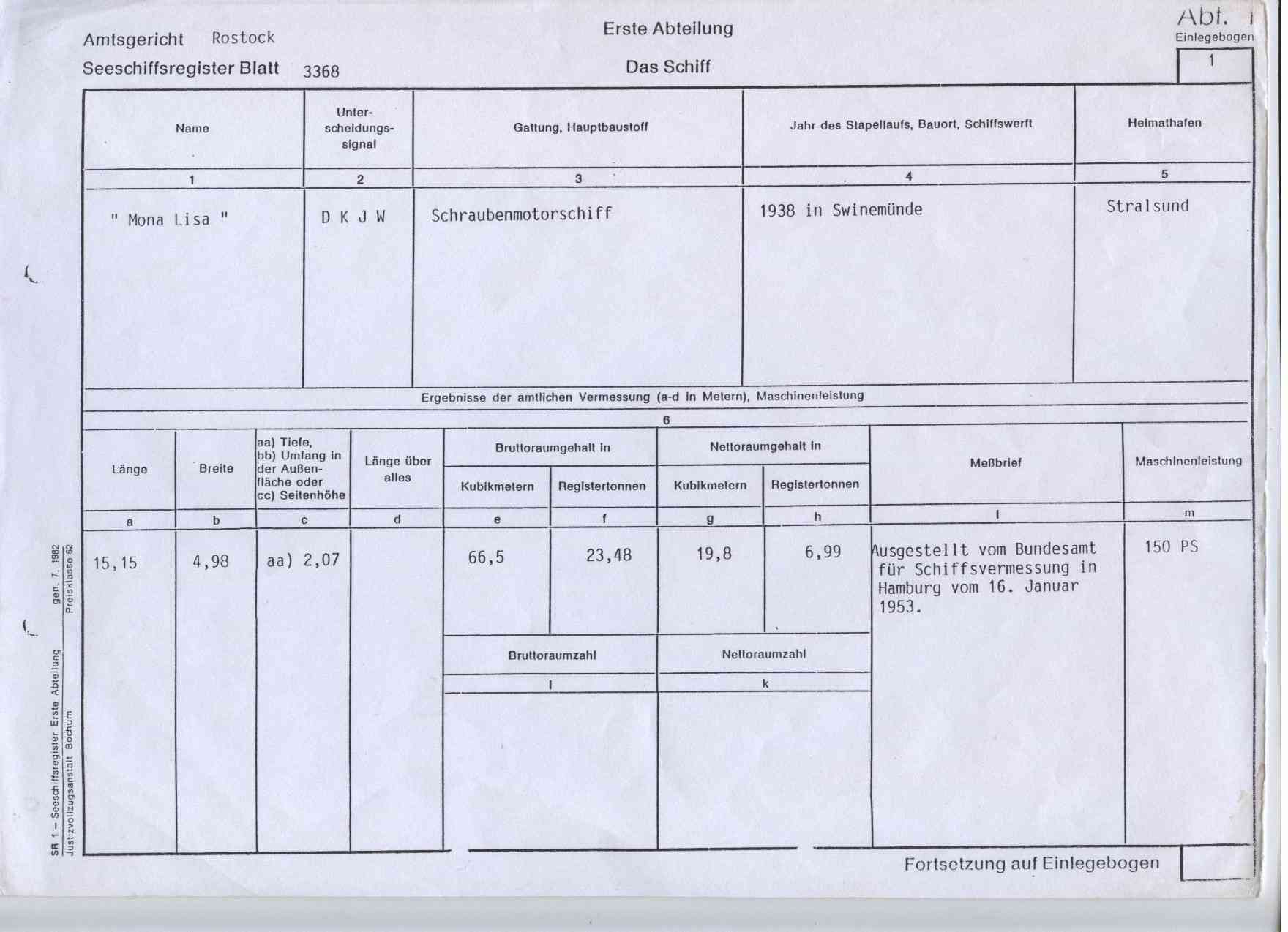 Auszug aus dem Schiffsregister - Seite 2 - Klick zurck