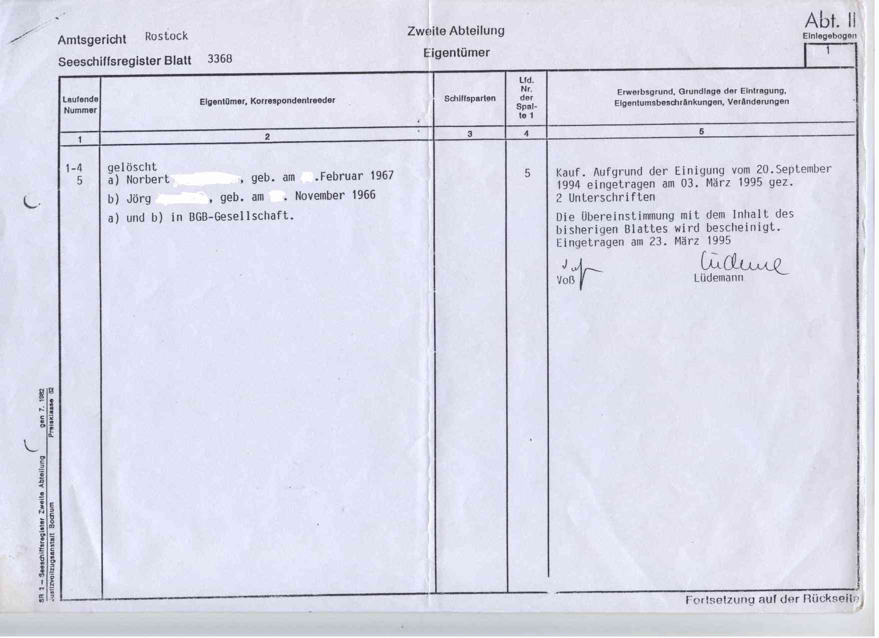 Auszug aus dem Schiffsregister - Seite 3 - Klick zurck