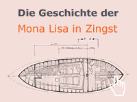 Mona Lisa von Zingst, Lastensegler restauriert, Ziel für Touristen