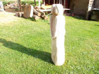 Liebende - Holzfigur in Eiche - Kunstwerk von Segfried Kümmel