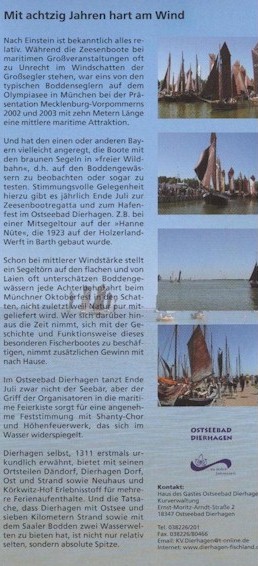 Mit 80 Jahren hart am Wind - Auszug Broschre Kurbetrieb Dierhagen